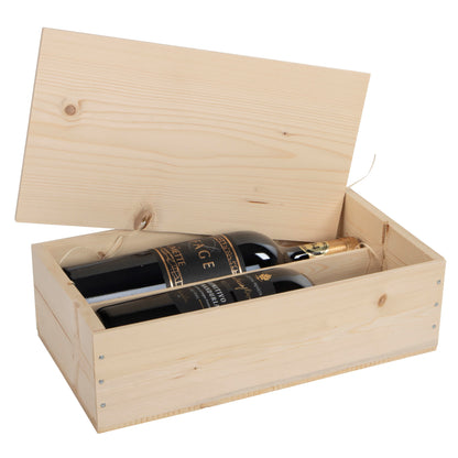 Wooden Box with loose lid. Stapled. 1,2,3,4 or 6 bottles